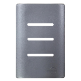 Placa p/ 3 Interruptores Horizontais 4x2 com Suporte - Novara Preto Grafite